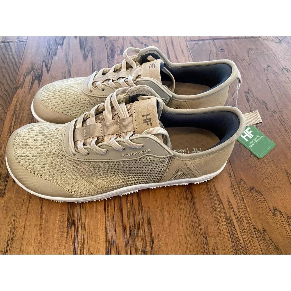HF Hiker Footwear Beige Knit Sneakers Women's 7 Men's 5 EU 37 Lightweight Walkin